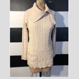 Jeanne Pierre Cotton cream Sweater w/Pockets  M